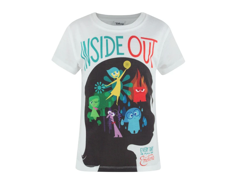 Inside Out Official Girls Sublimation Character T-Shirt (White) - NS4981