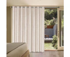 Smarcute 100% Blackout Curtains Textured Linen Double Wide Thick Blockout  Curtains Eyelet Sold by 1 Pair,Each Panel W132cm x D274cm, Natural 1EA