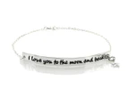 "I love you to the moon and back" 925 Sterling Silver Bracelet