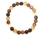 8mm Natural & Dyed Coffee Agate Beaded Stretchy Bracelet
