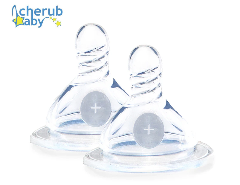 Cherub Baby Wide Neck Fast Flow Peristaltic Teats 2-Pack