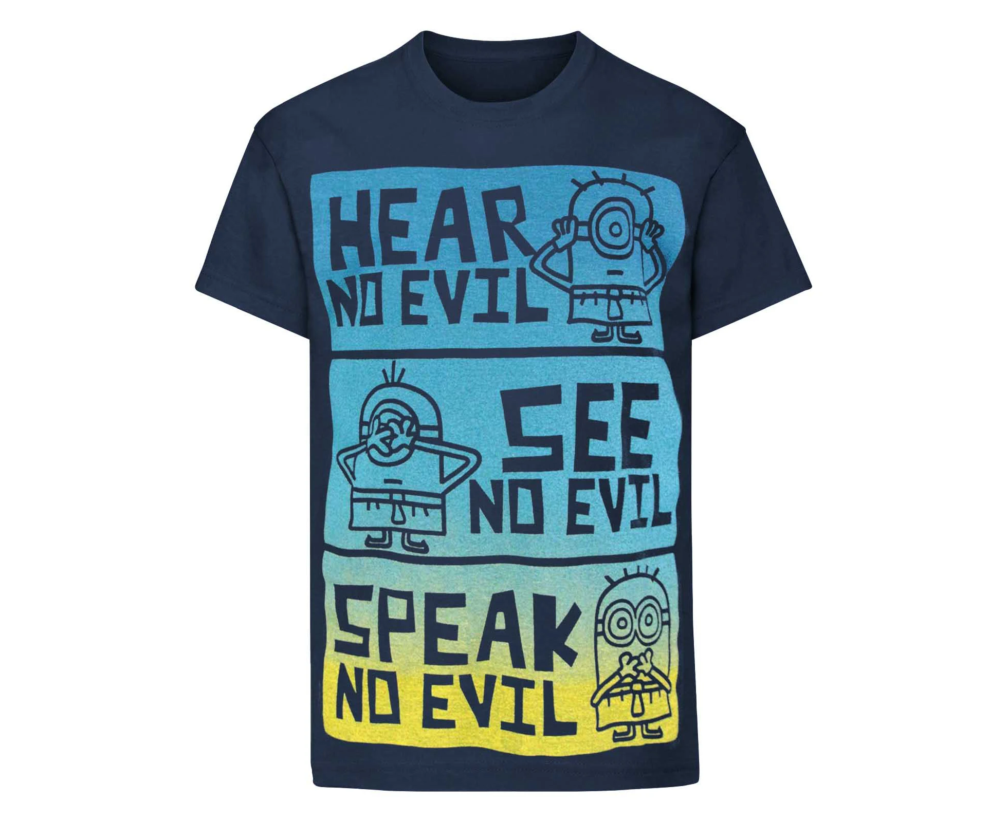 Minions Official Childrens/Kids No Evil T-Shirt (Blue) - NS5002