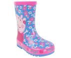 Peppa Pig Official Girls Flower Character Wellies (Blue/Pink) - NS5015