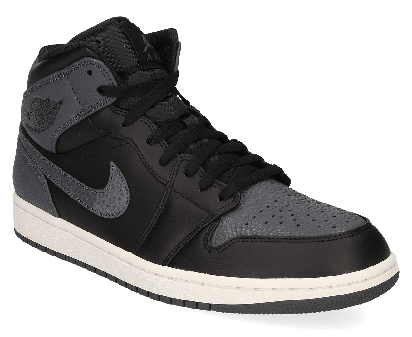 Nike Men's Air Jordan 1 MID Shoe - Black/Dark Grey-Summit White | Catch ...