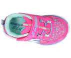 Skechers Toddler Girls' Galaxy Lights Shoe - Neon Pink/Multi