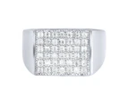 Sterling 925er Silber Pave Ring - FLAT - Silver