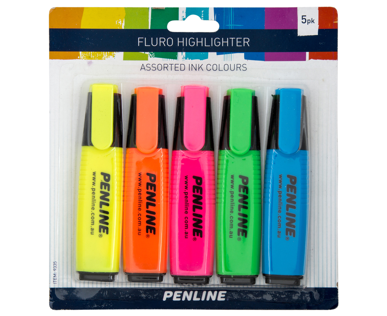 2 x Penline Fluro Highlighter 5-Pack - Multi | Catch.co.nz