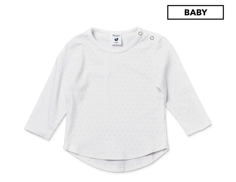 Walnut Melbourne Baby Girls' Leo Fitted Long Sleeve Top - Pink Star