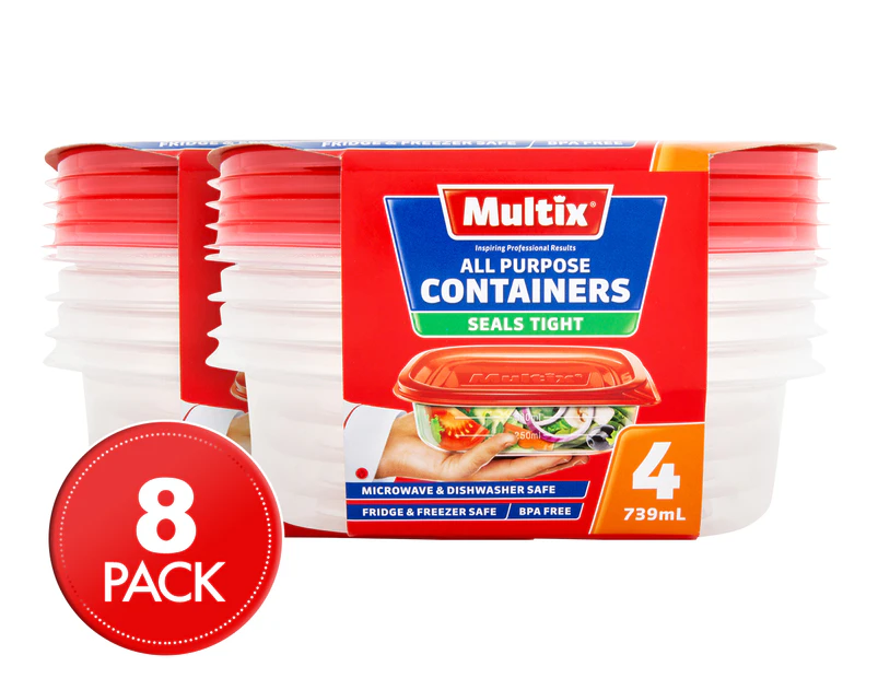 2 x Multix 739mL All Purpose Containers 4pk