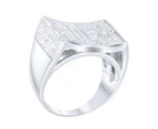 Sterling 925er Silber Pave Ring - CURVED - Silver