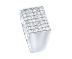 Sterling 925er Silber Pave Ring - FLAT - Silver