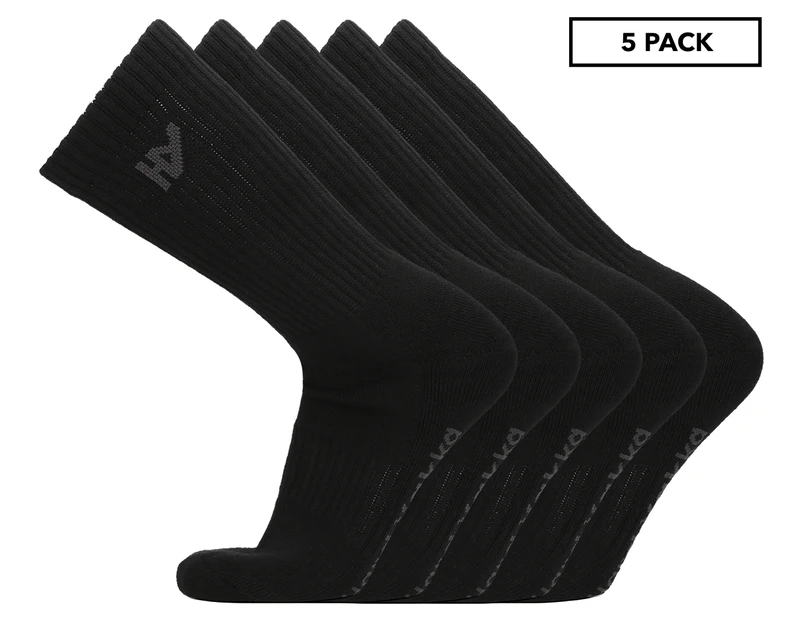 Hard Yakka Size 7-12 Crew Cotton Work Socks 5-Pack - Black