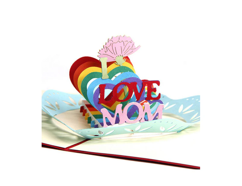 Handmade Pop Up I Love Mum Greeting Card