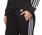 Adidas Women's Essential 3-Stripes Closed Hem Slim Pant - Black/White