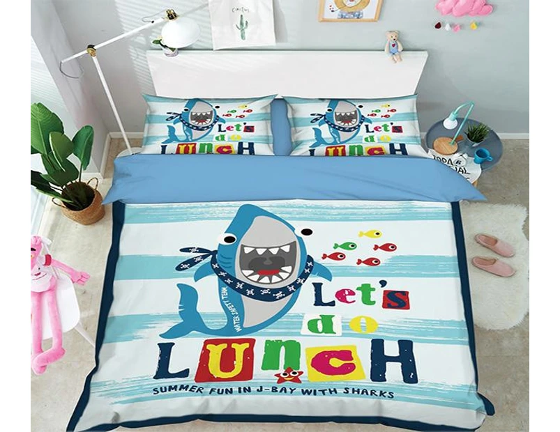 3D Shark Eat Fish 125 Bed Pillowcases Quilt