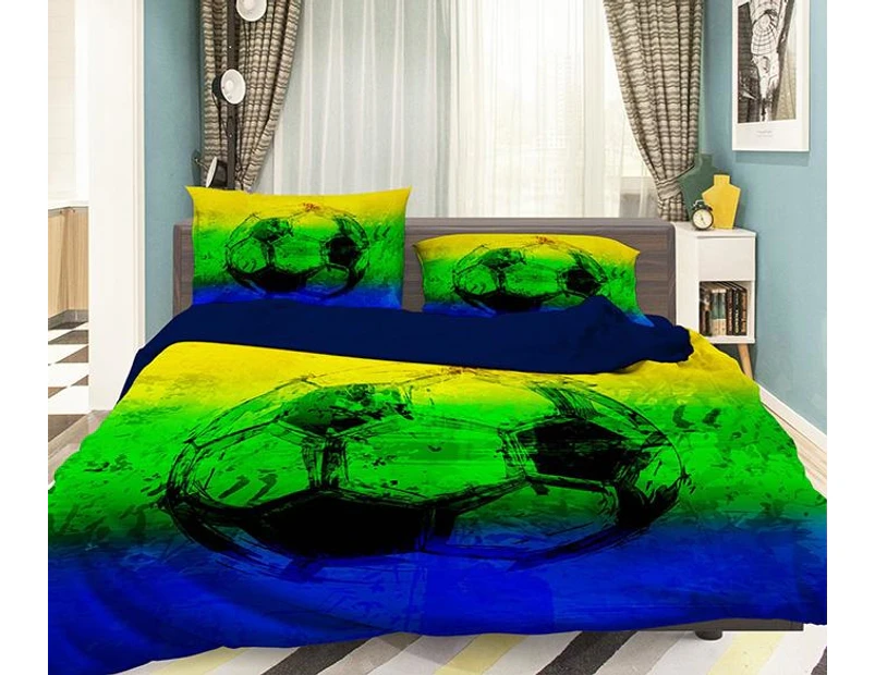 3D Invisible Football 123 Bed Pillowcases Quilt