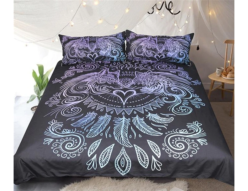 3D Black Wolf Black 156 Bed Pillowcases Quilt