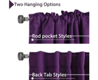 2 Panels Pair Curtains Blockout for Living Room/Girl's Bedroom, Rod Pocket/ Back Tab Top Blackout Window Curtain Drapes, Plum Purple