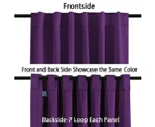 2 Panels Pair Curtains Blockout for Living Room/Girl's Bedroom, Rod Pocket/ Back Tab Top Blackout Window Curtain Drapes, Plum Purple