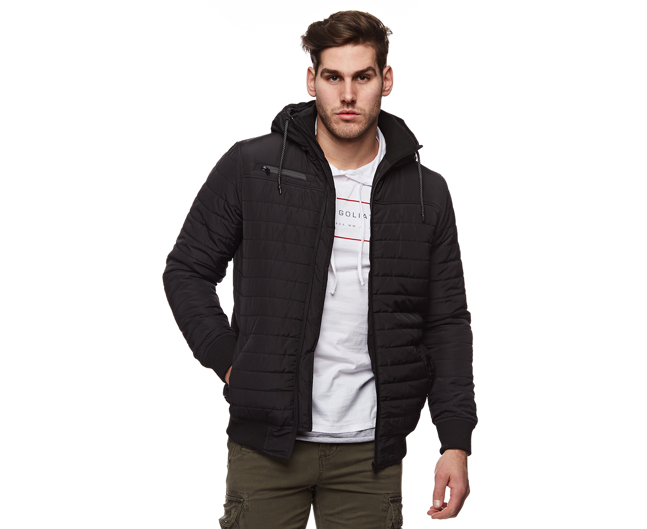 St Goliath Men's Deserted Puffer Jacket - Black | Catch.co.nz