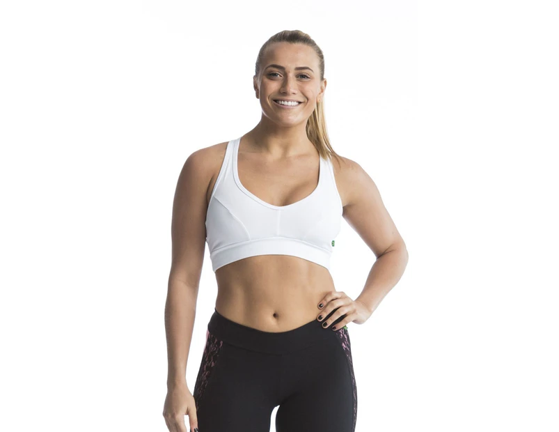 Female For Life Plus Size Activewear - Basic Sports Bra Top -  White