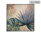 NF Living 92x92cm Framed Exotic Palms Canvas