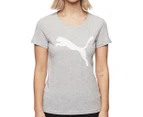 Puma Women's Athletic Tee / T-Shirt / Tshirt - Light Grey Heather
