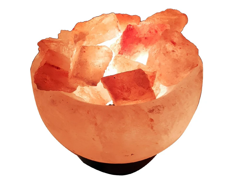 Fire Bowl Lamp w/ Himalayan Salt Chunks 2-3kg