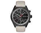 Hugo Boss Men's 43mm Grand Prix Leather Watch - Beige/Black
