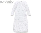 Purebaby Sleepsuit - White w/ Navy Star
