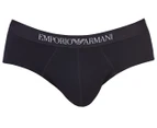 Emporio Armani Men's Pure Cotton Brief 3-Pack - Grey/Navy/Black