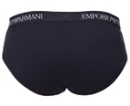 Emporio Armani Men's Pure Cotton Brief 3-Pack - Grey/Navy/Black