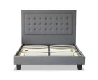 Istyle Jensen Double Bed Frame Fabric Grey