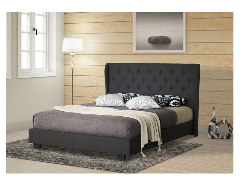 Istyle Wimbledon Double Bed Frame Fabric Charcoal