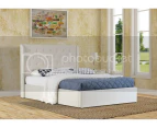 Istyle Wimbledon Double Gas Lift Ottoman Storage Bed Frame Fabric Beige
