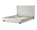 Istyle Wimbledon King Bed Frame Fabric Beige