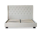 Istyle Wimbledon Double Bed Frame Fabric Beige