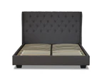 Istyle Wimbledon King Bed Frame Fabric Charcoal