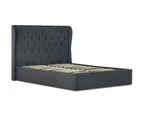 Istyle Wimbledon King Gas Lift Ottoman Storage Bed Frame Fabric Charcoal