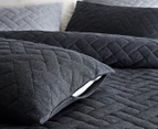 Gioia Casa Quilted Jersey Cotton King Bed Quilt Cover Set - Black Marble
