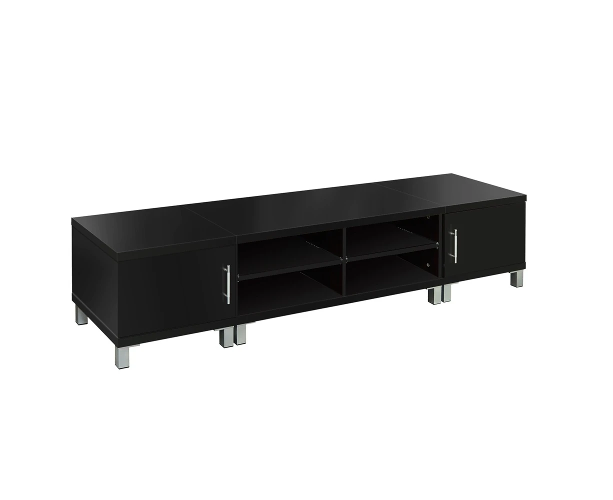 TV Stand Table Storage 2 Cabinets and 3 Shelves Entertainment Unit 190cm Black