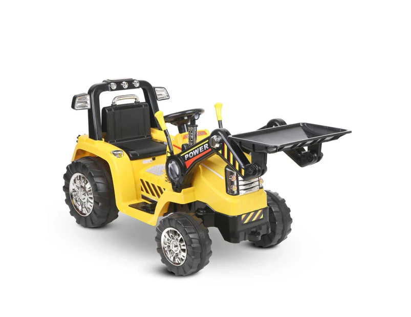 Kids Ride-On Car Bulldozer Battery Digger Children Tractor Loader Electric Toy - Yellow
