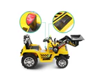 Kids Ride-On Car Bulldozer Battery Digger Children Tractor Loader Electric Toy - Yellow