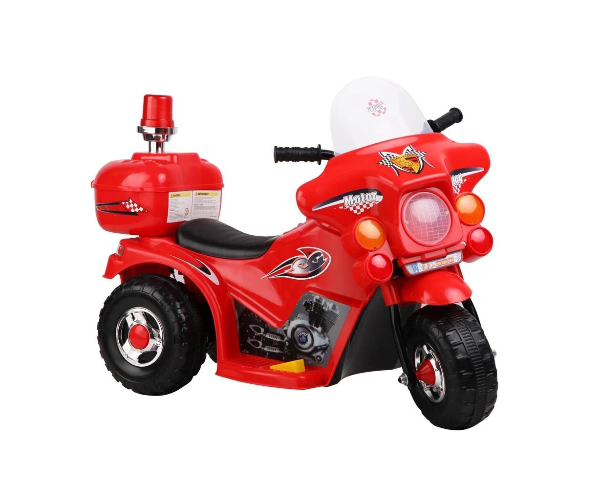 Kids Ride-On Motorbike Motorcycle Battery Patrol Car Electric Toys - Red