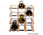 12 Bottle Timber Wine Rack Wooden Organiser Storage Cellar Collection Display Shelf Drinks Holder Stand Lock Safe Design