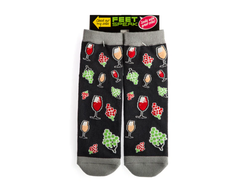 Wine Feet Speak Socks - Black/Grey/Multi