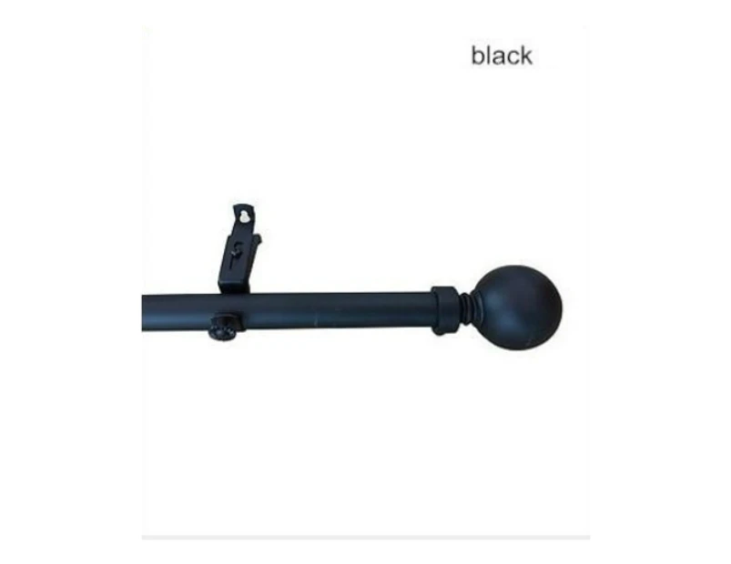 Curtain Rod Pole Set Extendable 165cm to 320 cm wide Black