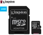 Kingston 64GB Class 10 Canvas Select Micro SDHC Card w/ Adapter 1