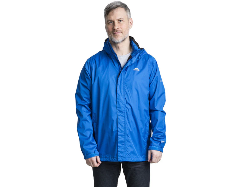 Trespass Mens Fraserii Hooded Waterproof Wicking Zip Jacket Coat - Blue