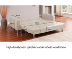 Corner Sofa Bed Couch Lounge Futon with Chaise - Beige